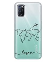 Oppo Mini Harita Tasarımlı Şeffaf Telefon Kılıfı