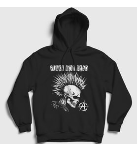 Presmono Unisex Siyah Skull Müzik Punks Not Dead Kapüşonlu Sweatshirt 513871tt