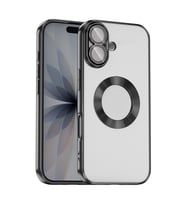 Apple iPhone 17 Uyumlu Kılıf Kamera Korumalı Logo Gösteren Zore Omega Kapak (Siyah)