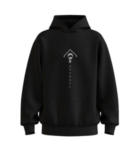 Oversize 'Fall' Baskılı Kapşonlu Hoodie Sweatshirt (Siyah)