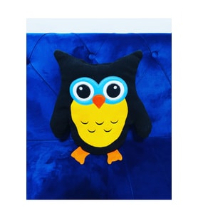 Baykuş Figürlü Yastık 35 Cm (Çok Renkli)