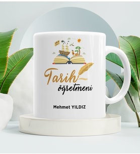 Tarih Öğretmenine Hediye Kupa Bardak Beyaz 002
