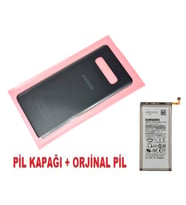 Tkgz Samsung Galaxy S10 PLUS Arka Pil Batarya Kapağı + PİL (CAM) SİYAH