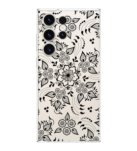 Samsung Galaxy S23 Ultra  Kamera korumalı Kapak Nostalji Desen Tasarımlı  Şeffaf Kılıf