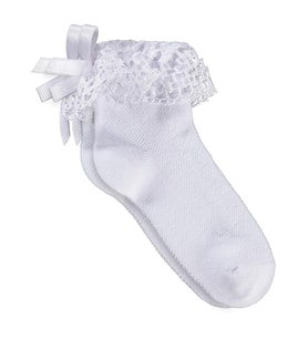 Katamino Matine Aksesuarlı Kız Çocuk Çorap 2-11 Yaş - Beyaz