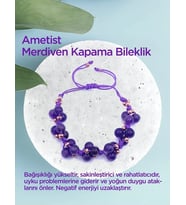 Ametist Doğal Taş Merdiven Kapama İpli Her Bileğe Uygun Bileklik