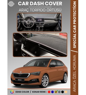 SKODA SCALA (2019-2024) Torpido Örtüsü Ön Göğüs Halı Torpido Koruma Tam Uyum Kaymaz UV Koruma