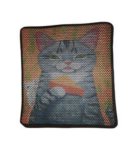 Nanbell Büyük Elekli Çift Katlı Kedi Kumu Paspası 75X59 cm Desenli No:10