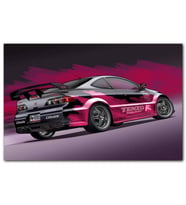 Cakatabloo Acura RSX Pembe Siyah Arkaplan MDF Tablo