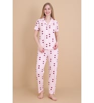 Mirano 9511 Kalpli Pembe Pegasus Kumaş Düğmeli Kısa Kolu Kadın Pijama Takımı
