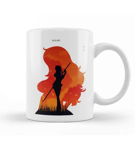 Nami One Piece in Silhouette Kupa Bardak Porselen
