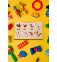 Çiftlik Hayvanları Puzzle Eğitici Ahşap Bul Tak Yapboz