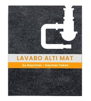 Beylini Lavabo Altı Matı Sıvı Geçirmez Kaymaz Taban Evye Dolap Paspası 60X76 cm
