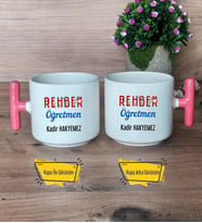 Rehber Öğretmeni Kupa Bardak T Pembe Kulplu Öğretmenler Günü Hediyesi