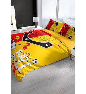 Çift Kişilik Nevresim Takımı Sık Dokuma Pamuk Saten 3d Özel Tasarım Red & Yellow