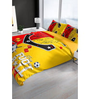 Çift Kişilik Nevresim Takımı Sık Dokuma Pamuk Saten 3d Özel Tasarım Red & Yellow