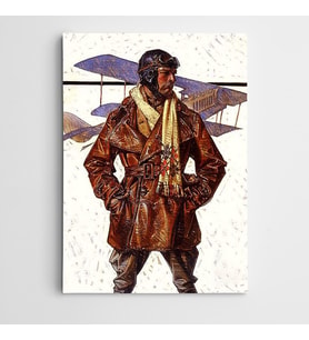 Uçak ve Pilot Modern Sanat Kanvas Tablo