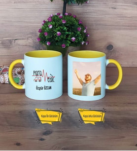 Paramedik Kupa Bardak Sarı Fotoğraflı Tıp Bayramı Hediyesi Paramedikler Günü Hediyesi