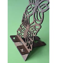 Masa Düzeni ve Şıklık İçin Desenli Ahşap MDF Telefon Standı