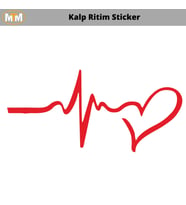Kalp Ritim Oto Sticker 15 CM