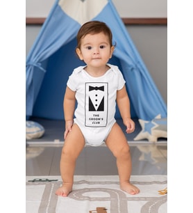 The Groom's Clup Desenli Kısa Kol Erkek Bebek Body