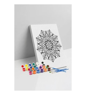 Kalem Desenli Mandala Tuval Boyama Seti 40x50 cm