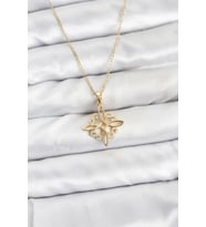 316L Çelik Zincir Gold Renk Sonsuzluk Model Zirkon Taşlı Kadın Kolye 5886