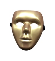 Schulzz Tam Yüz Mat Altın PVC Cosplay Maske