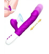 Fastieshop Isıtmalı İleri Geri Hareketli Emme Modlu Şarjlı Rabbit Vibratör (Mor)