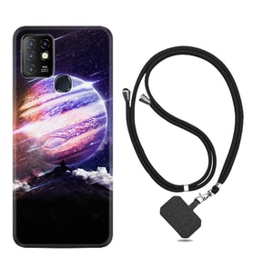 INFINIX Hot 8 9 10 11S Hot 10 Play 10T Kılıf Boyun Askılı Silikon Super Planet 1797