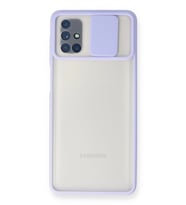 Galaxy M51 Kılıf Palm Buzlu Kamera Sürgülü Silikon - Lila