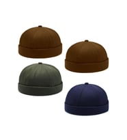 4 Lü Set %100 Pamuk Cap Ayarlanabilir Docker Şapka Yazlık Takke Şapka Retro Şapka Takke Şapka
