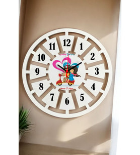 Sevgiliye Hediye Duvar Saati 40cm 014 (Beyaz)