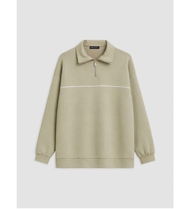 LCW Modest Haki Soft Touch Oversize Kadın Sweatshirt Tunik