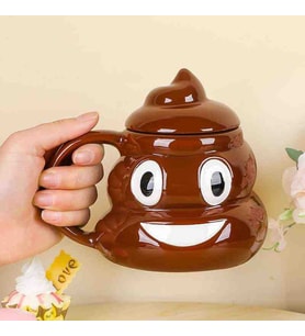 Poo Emoji Kupa Bardak – Eğlenceli ve Komik Tasarım, Seramik Kahve ve Çay Kupası, Ofis ve Ev Için Hediye, Emoji Temalı Büyük Boy Bardak