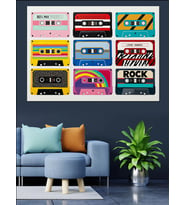 Retro Kaset Müzik Serisi Dekoratif Kanvas - Mdf Ahşap Tablo