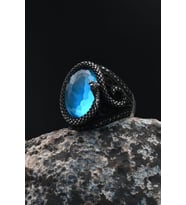 Aquamarine (AQUA MARİN) Taşlı Yılan Figürlü 925 Ayar Gümüş Yüzüğü 901732