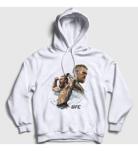 Presmono Unisex Beyaz Ufc Conor McGregor Kapüşonlu Sweatshirt 313091tt