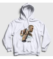 Presmono Unisex Beyaz Ufc Conor McGregor Kapüşonlu Sweatshirt 313091tt