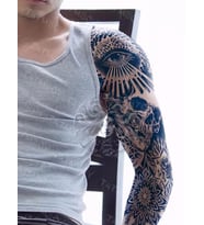 GZQB-057 YARI KALICI GÖZ VE KURUKAFA DESEN KOL DÖVMESİ-TATTO