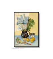 Dikey Çerçeveli Cam Vangogh 62 Modern Ev Dekoru Duvar Sanatı Ev Ofis Tablosu (Siyah)