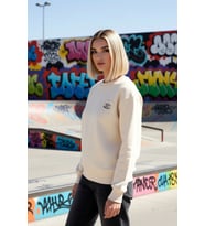 Kadın Bisiklet Yaka Düşük Kol Uzun Kollu Regular Kalıp Örme Sweatshirt Fonksiyonel Estetik