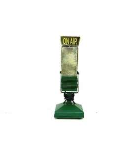 Dekoratif Metal Mikrofon Obje Biblo Vintage Hediyelik
