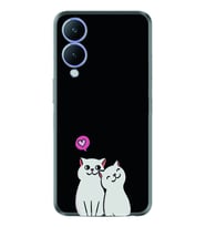 Vivo Y17S Kılıf Silikon Desen Özel Seri Love Cats 1690