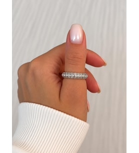 İnci Dizili Silver Yüzük