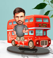 Kişiye Özel London Bus Tasarımlı Karikatür Biblo