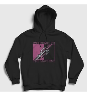 Presmono Unisex Siyah Welcome To The Machine Pink Floyd Kapüşonlu Sweatshirt 556280tt