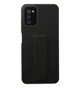 Northcity Samsung Galaxy A03S Uyumlu Kılıf Mega Standlı Silikon - Siyah