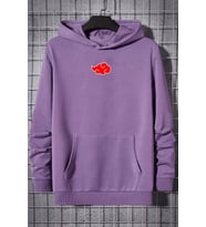 Unisex Ninja Akatsuki Sırt Baskılı Sweatshirt (Lila)