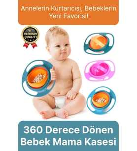 Özel Seri Kolay Temizlenir Dayanıklı Bpa İçermez 360 Derece Dönen Dökülmeyen Bebek Mama Kasesi